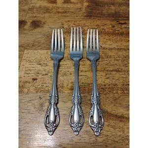 3 Oneida Raphael 7.25" Dinner Forks Distinction Deluxe Stainless Flatware